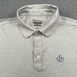 Waynesboro Country Club Straight Down Polo Shirt Mens L Gray Performance Golf